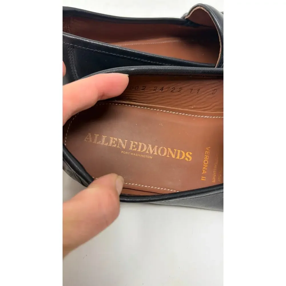 Allen Edmonds Verona ll black leather horsebit Italian leather loafer 11